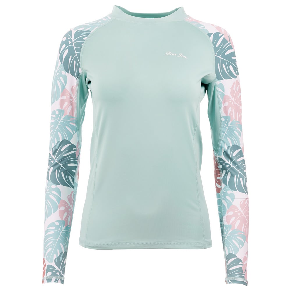 10380087000-ron-jon-womens-palm-mint-kailana-long-sleeve-rash-guard-front