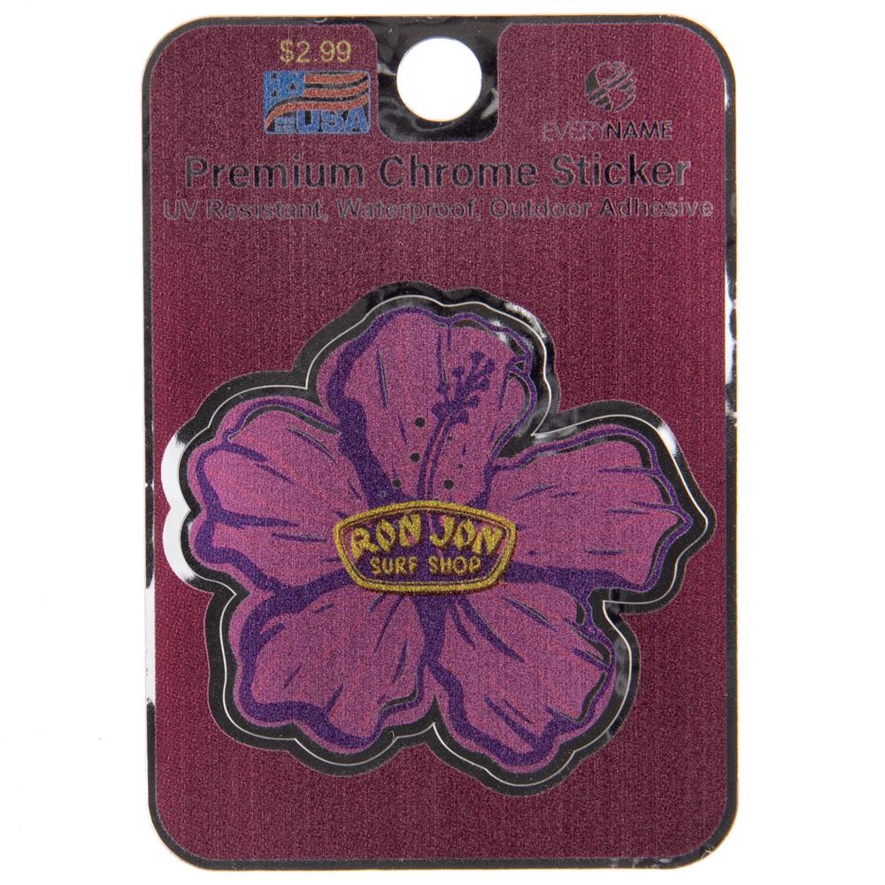 10800347000D-ron_jon_hibiscus_flower_chrome_sticker_front