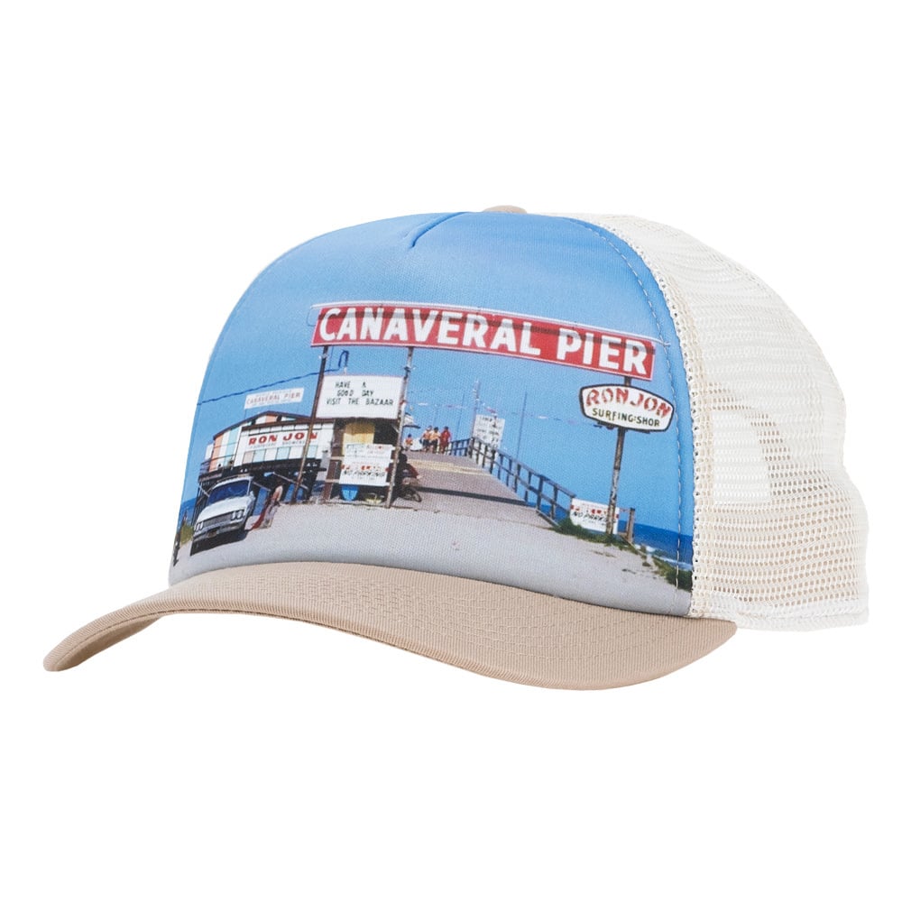10841285000-ron-jon-khaki-canaveral-pier-trucker-hat-front