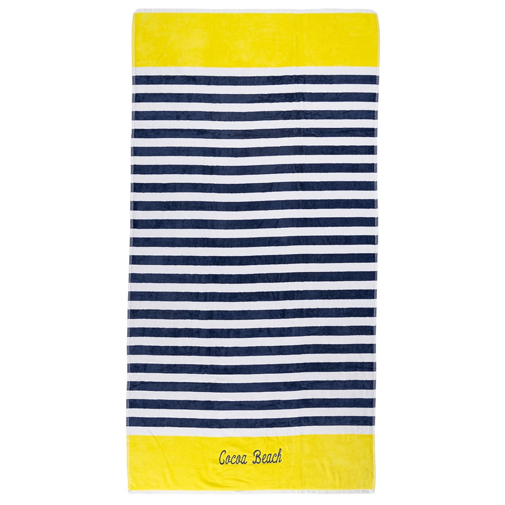 10880325287-cocoa-beach-fl-yellow-horizon-striped-towel-front