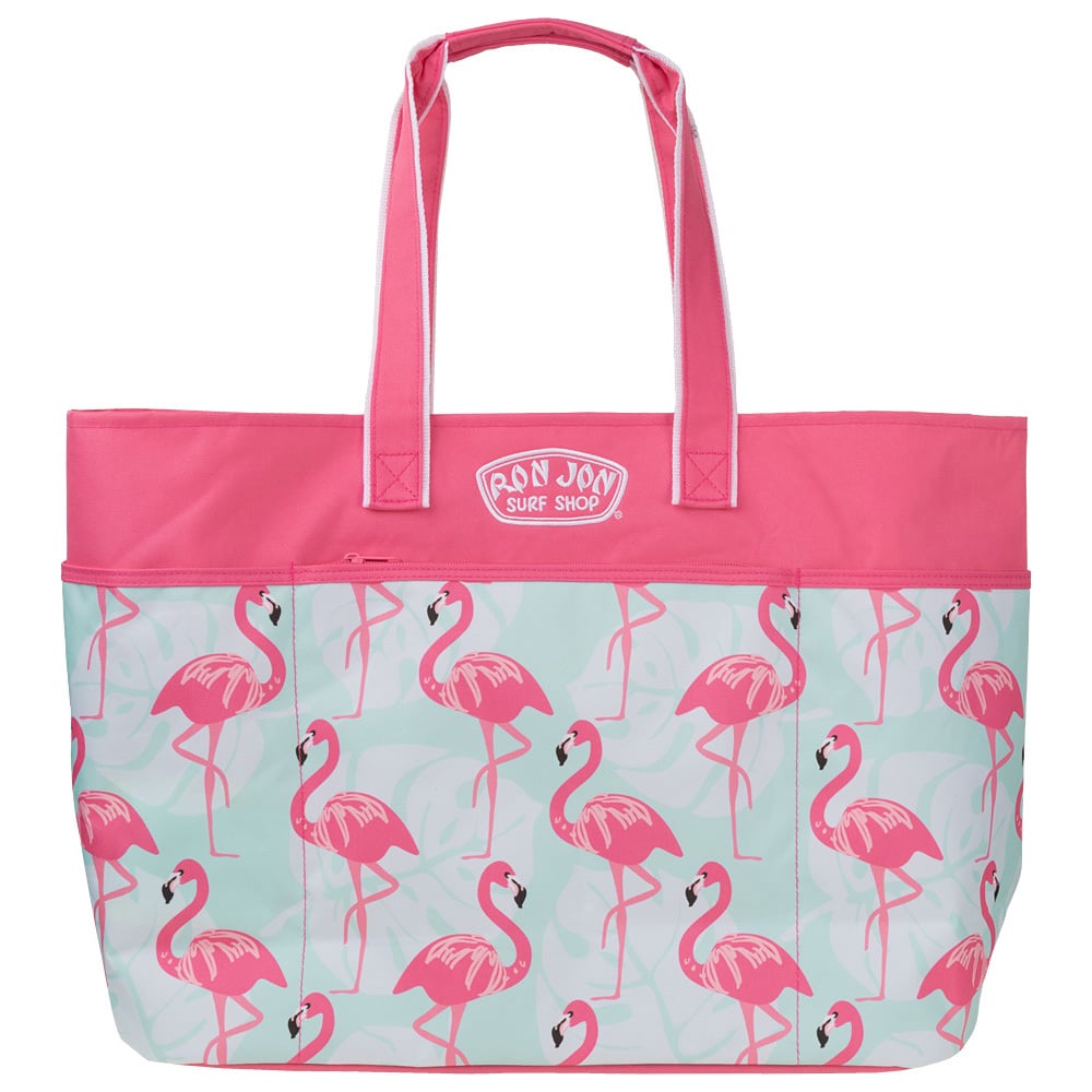 10900939000-ron-jon-flamingo-leaves-oversized-beach-tote-front