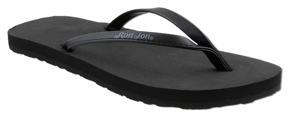11000086095-ron-jon-ladies-black-thin-strap-sandal-angled