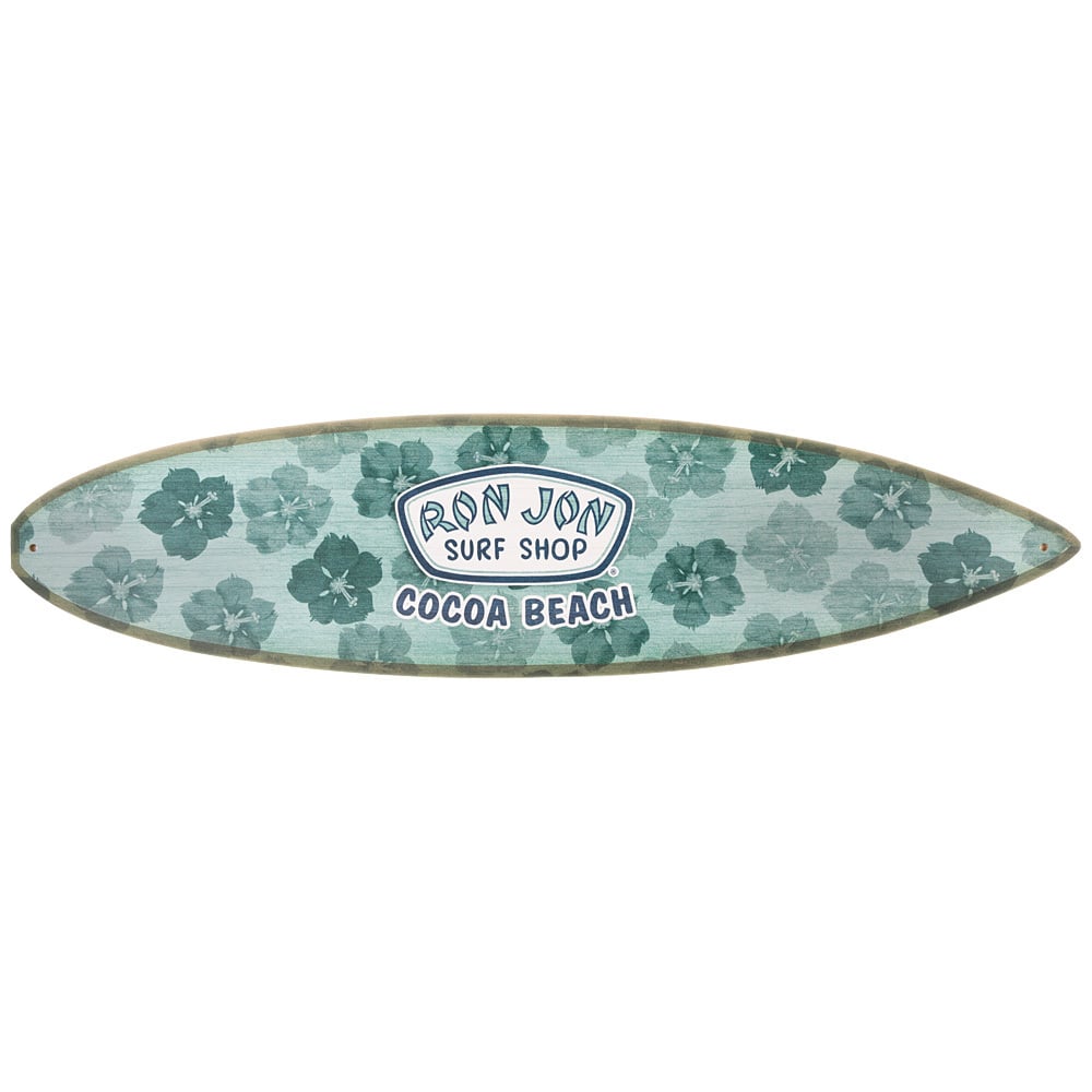 11840825000-Ron-Jon-Cocoa-Beach-FL-Seafoam-Hibiscus-Badge-Surfboard-Sign-front