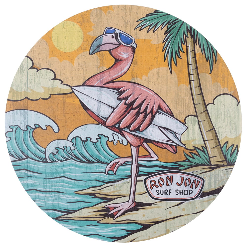 11840841000-ron-jon-surfing-flamingo-12-inch-round-plaque-front