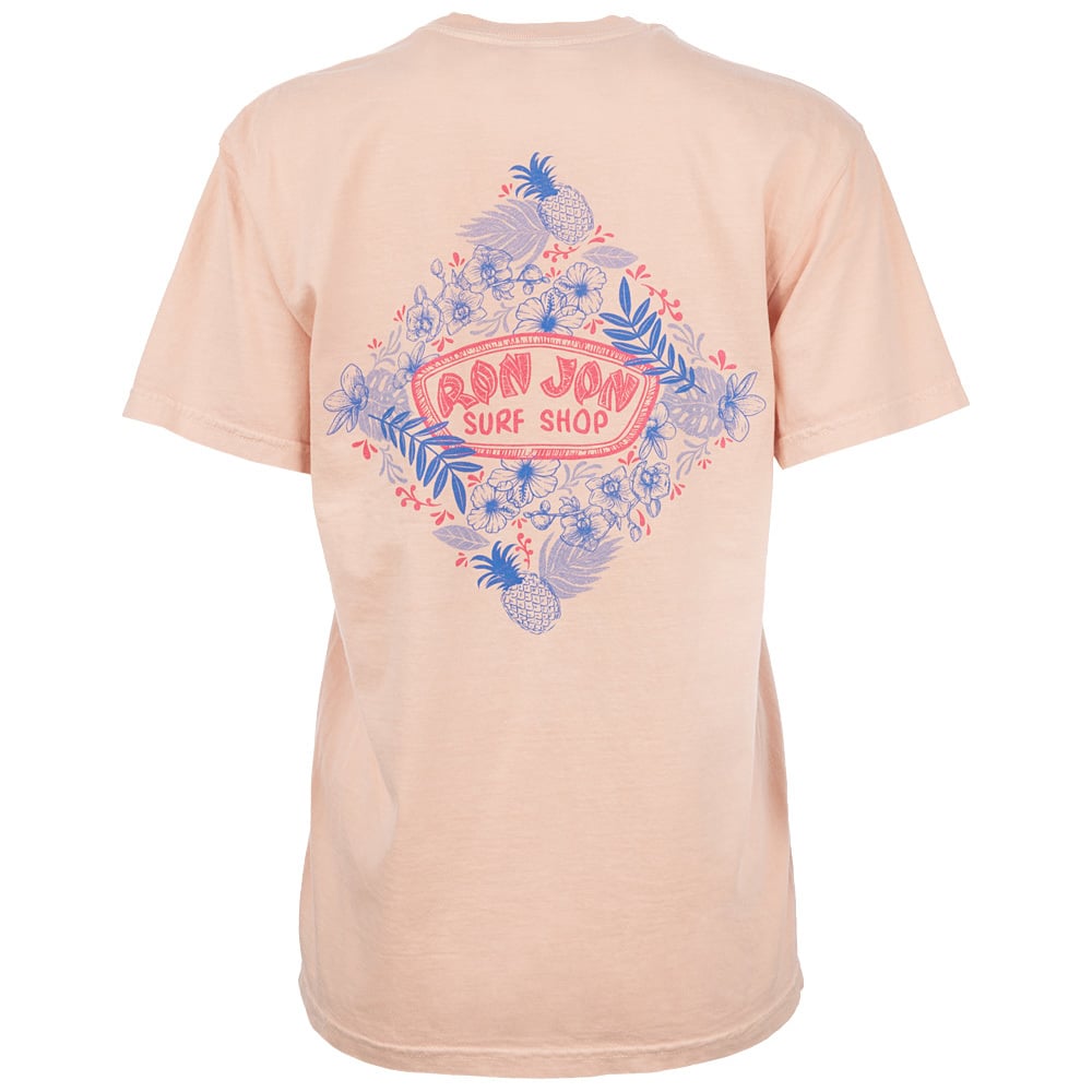 13340927030-peach-ron-jon-womens-botanical-badge-tee-back