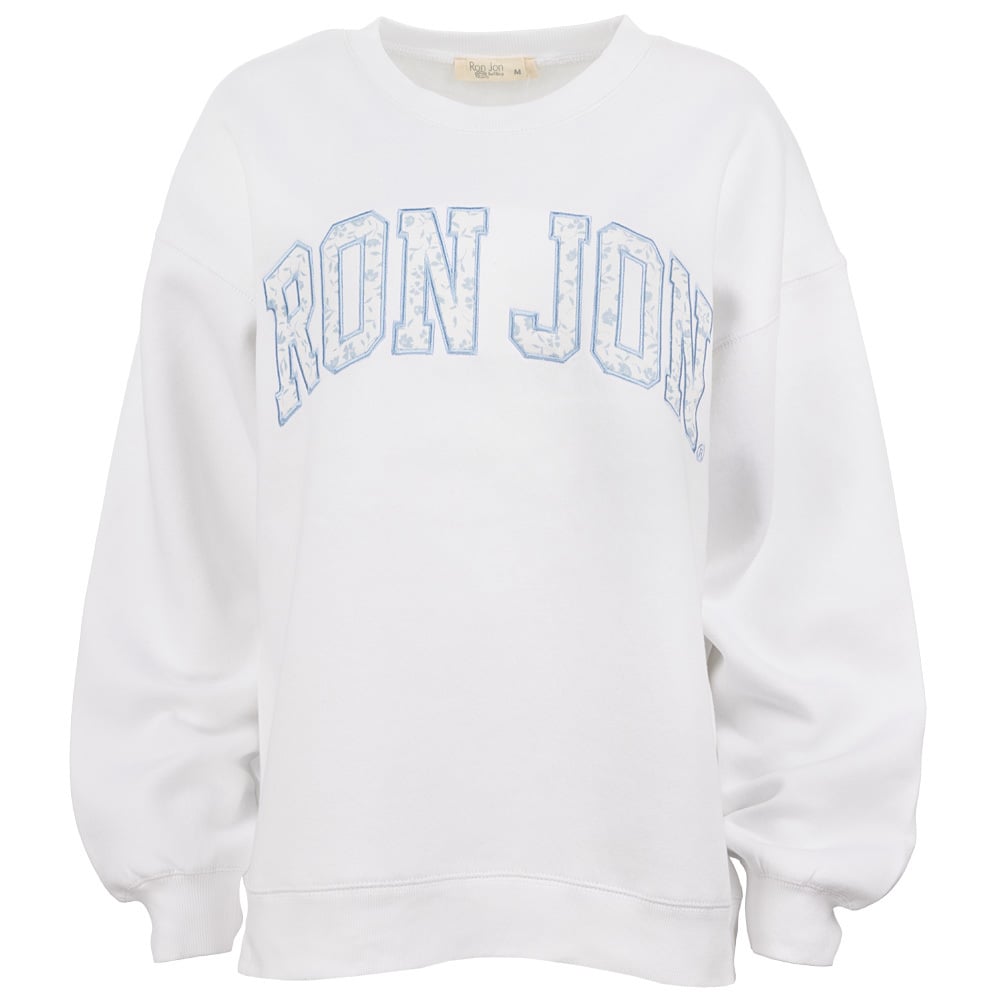 13351058001-white-ron-jon-womens-floral-crew-neck-pullover-front