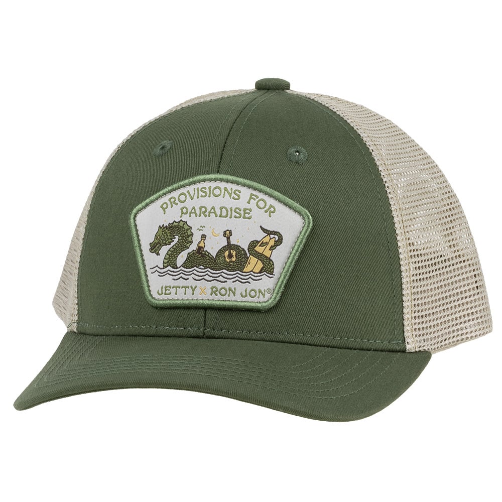 20440954000-jetty-ron-jon-sea-monster-moss-trucker-cap-front